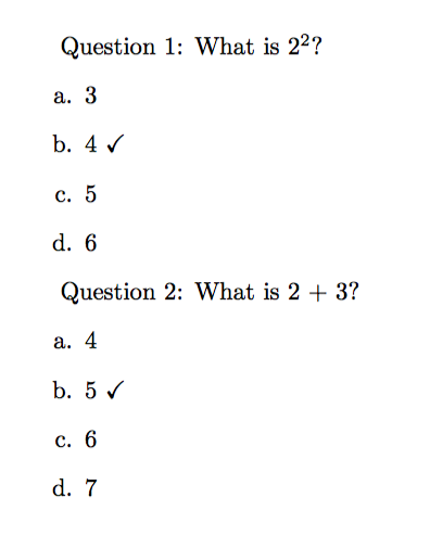 Rendered Quiz